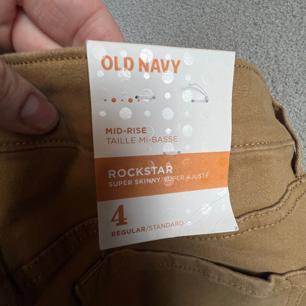 Rockstar Super Skinny Jeans‎ Size 4R Mid Rise Brown Tan Old Navy - Picture 12 of 14